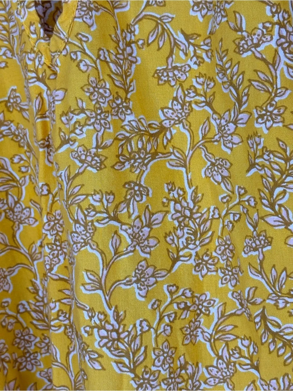 Old Navy Yellow Floral Peasant Blouse Size XL